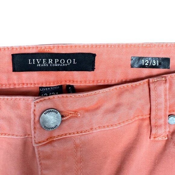 EUC Women's LIVERPOOL Penny Ankle Skinny Jean in Mineral Red | Size 12/31 - Picture 9 of 11
